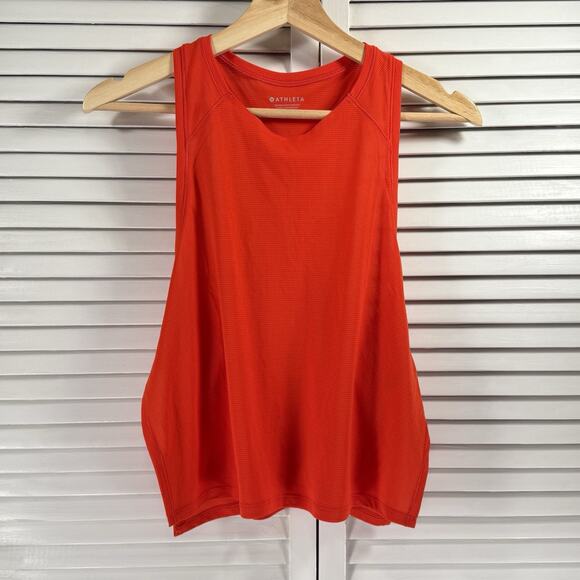 NWOT Athleta Grid Knit Tank Trillium Red WOMENS SIZE SMALL 602644 Summer 2025 - Picture 1 of 10